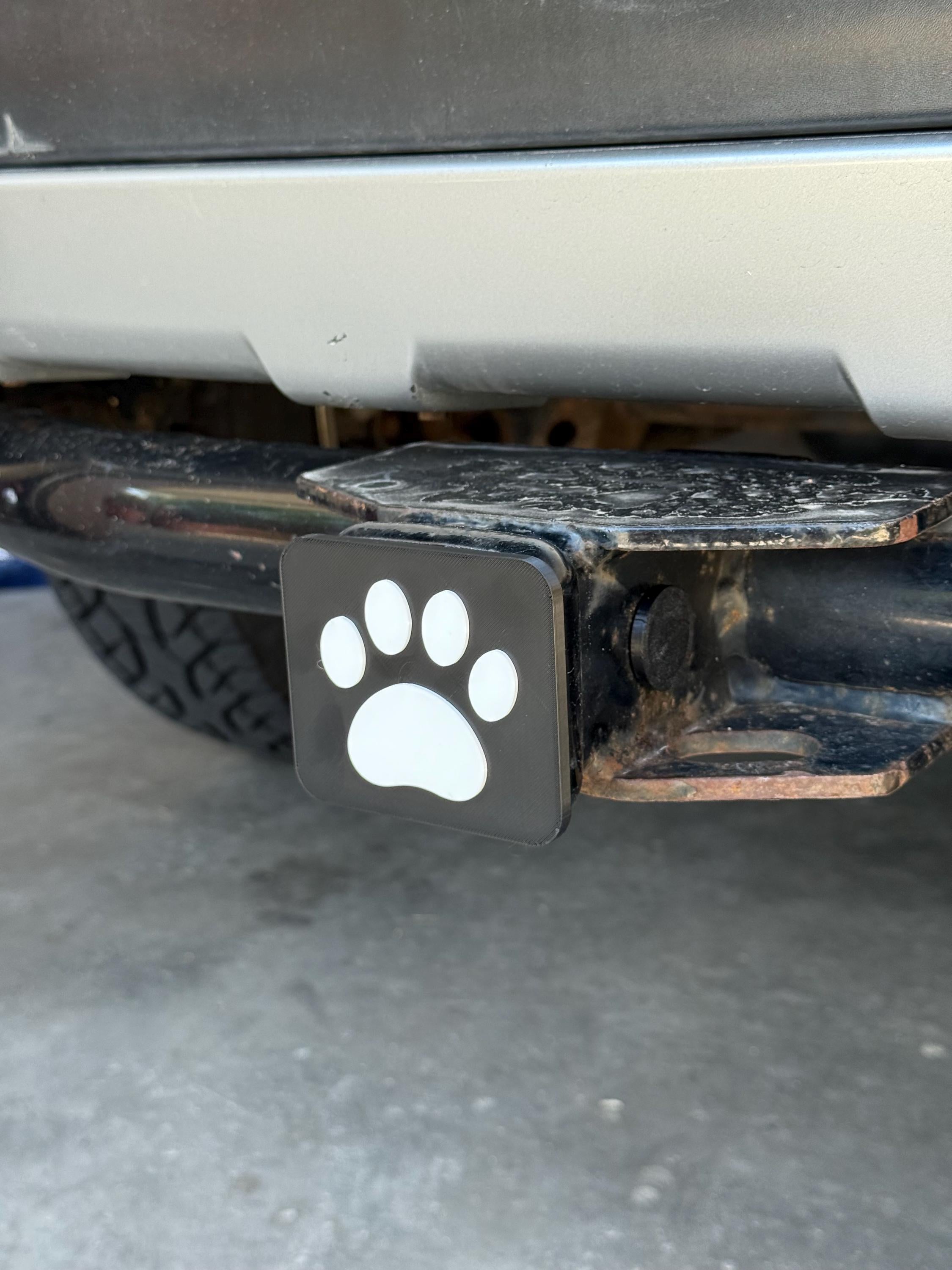 Paw Print Hitch Cover | 2 Inch Trailer Hitch Cover | Dog Lover Hitch Cover | PIN INCLUDED