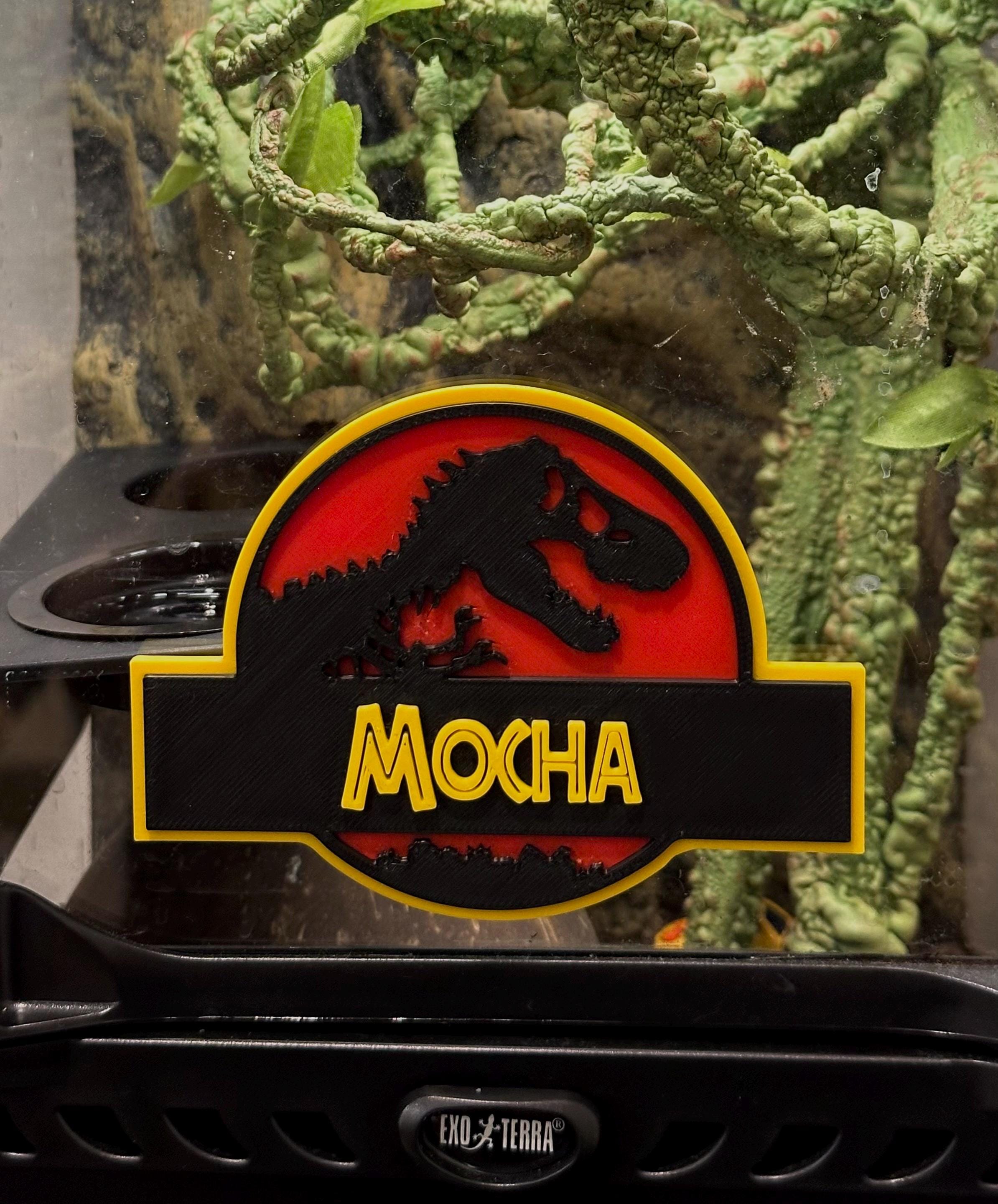 Jurassic Park Inspired Gecko Name Tag – Custom Lizard Tank Decor