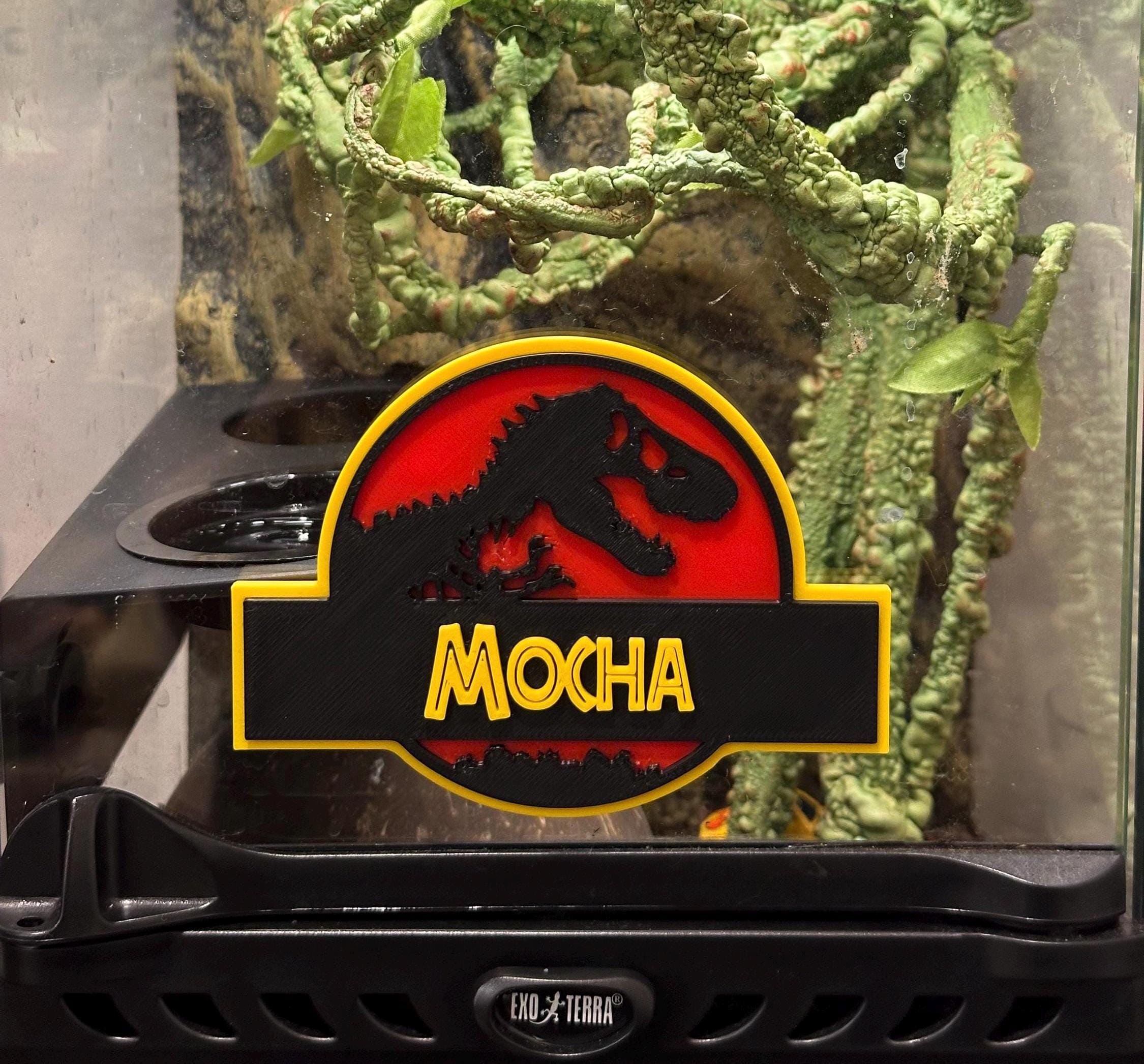 Jurassic Park Inspired Gecko Name Tag – Custom Lizard Tank Decor